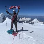 Mount Robson with summit mountain guides